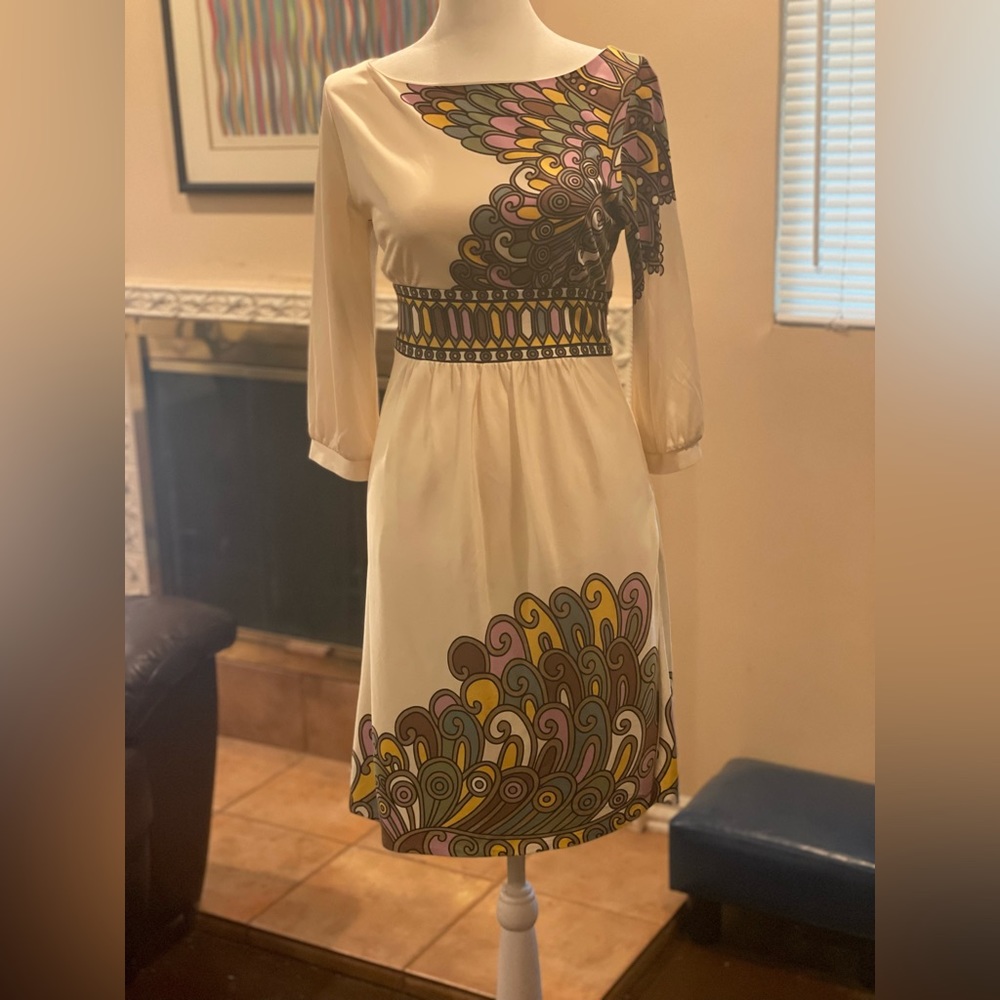 Beautiful Tibi New York Dress with Peacock Feathers